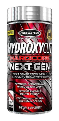 Hydroxycut Hardcore Next Gen 180 Caps, Quemador De Grasa