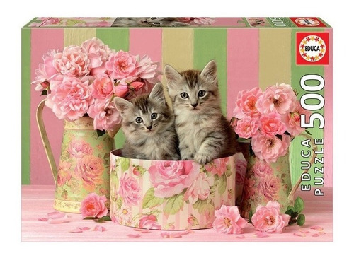 Rompecabezas 500 Piezas Gatitos Con Rosas Educa 17960