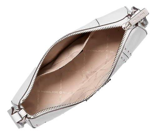 Bolsa Michalel Kors Crossbody Para Mujer Jet Set Original Blanco Lisa Plateado Blanco