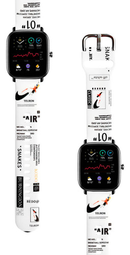 Correa Compatible Para Amazfit Gts 2 Mini Nike Air Blanco