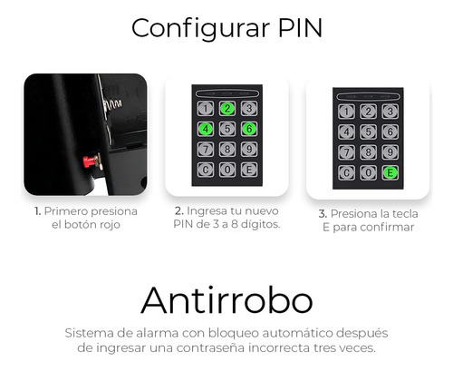 Caja Fuerte De Seguridad Digital Contraseña, Acero Reforzado