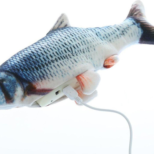 Para 2x Usb Juguete Electrónico De Peces De Peluche Para