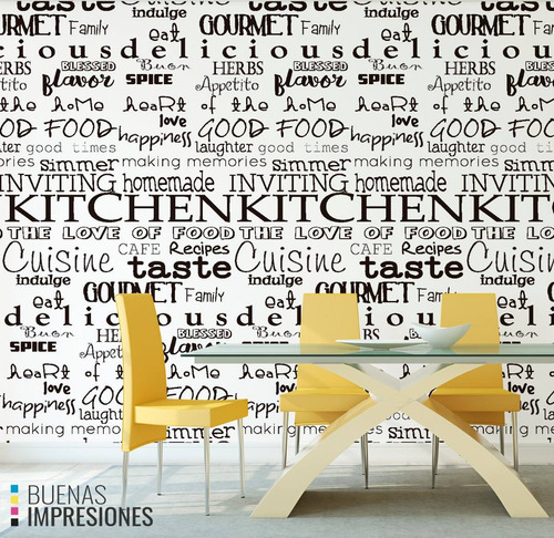 Imagen 5 de 9 de Vinilos Decorativos Pared Empapelado Cocina Tropical Piedra