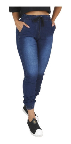 Calça Jeans Feminia Jogger Cos Elastico Camuflada
