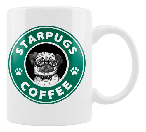 Taza 11oz, Starbucks, Starpugs, Pug