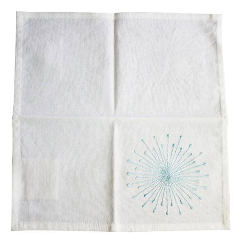 Juego 4 Servilletas Brang Algodón Suave Bordadas Blanco