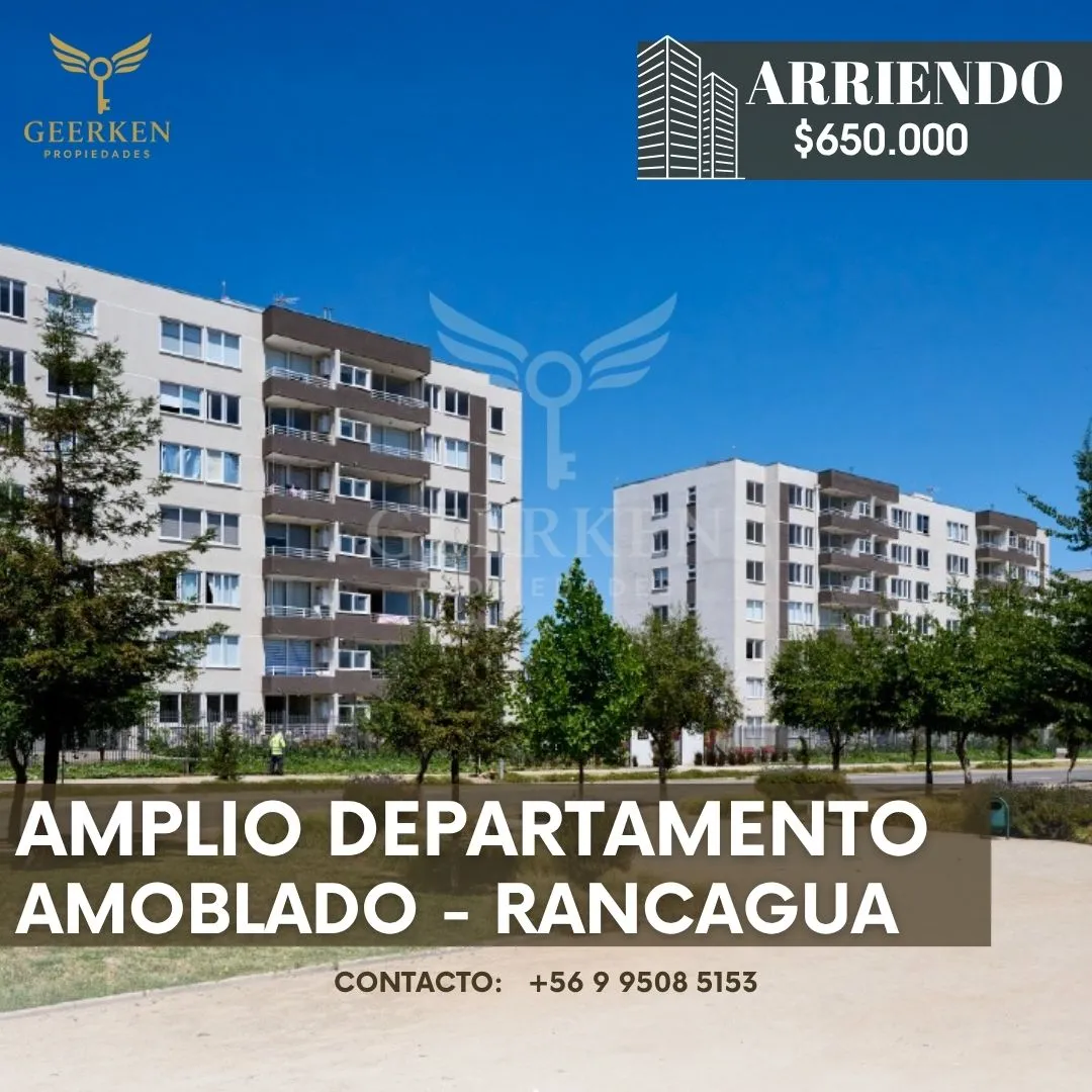 Imagen 1 de 14 de Arriendo Amplio Departamento Amoblado Rancagua