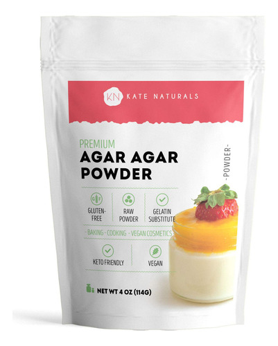 Kate Naturals Polvo De Agar Agar Para Veganos, Hornear Y Pla