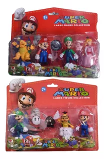 Muñecos X4 Mario Bros Bowser Luigi Princesa Peach Accesorios