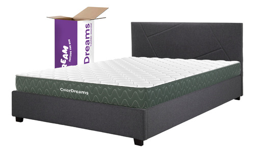 Base Cama Abatible Madera Colchón Memory En Caja Matrimonial