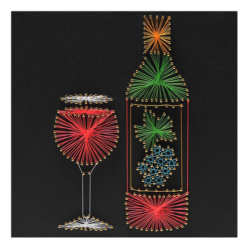 3d Diy Copa Vino Tinto String Art Kiart Patron Uña Linea