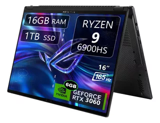 Asus Rog Flow X16, Ryzen 9-6900hs, 16gb, 1tb Ssd, Rtx3060