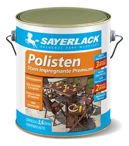 Polisten Sayerlack Stain Impregnante 3,6l Madeira - Cores Acabamento Acetinado Cor Canela