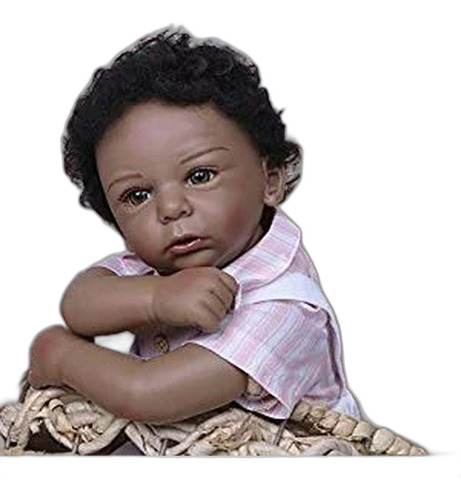 Icradle 22inch 55cm De Reborn Baby Dolls Silicona Negra Esti