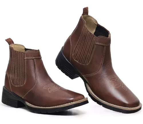 Bota botina caterpillar masculina em couro legitimo resistente para trabalho