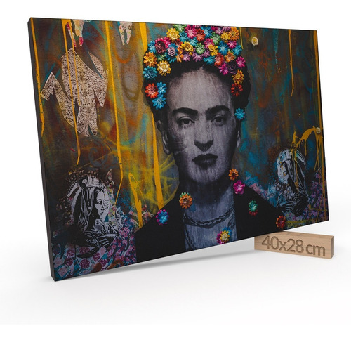 Cuadro Decorativo 28x40 Cm Retrato Frida Kahlo Jd 20-0063
