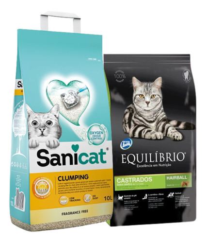  Equilibrio Gato Castrado 7.5kg + Sanicat Clumping Sin Aroma