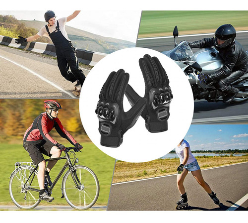 2x Guantes De Moto Pantalla Táctil Completo Moto Negro L