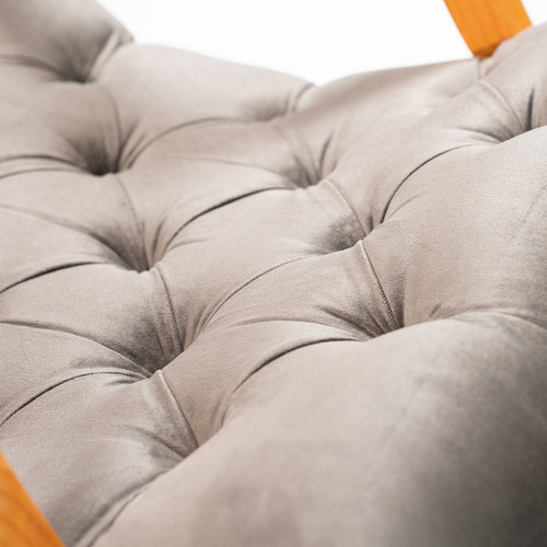 Silla Mecedora Con Apoya Brazo Gris Felpa