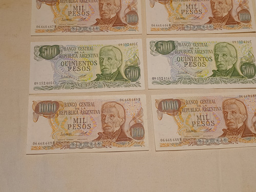 Billetes Antiguos Argentina Pesos Ley 18.188 X 12 Sc Sc-