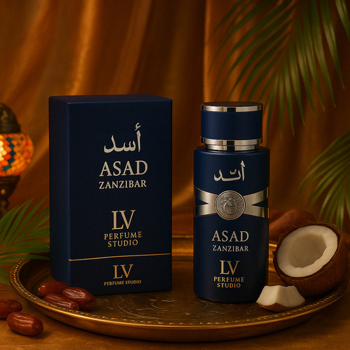 Asad Zanzibar Perfume Árabe Unisex Con Coco Tropical, Vainilla Y Ámbar | L.v Perfume Studio 100 Ml