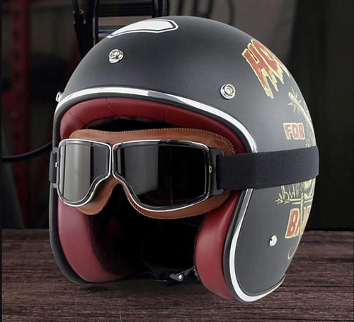 Óculos Moto Aviador Capacete Aberto Café Racer Marrom Fumê