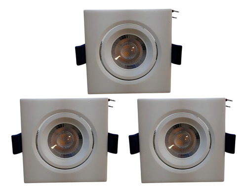 Aksi Spot Blanco Cuadrado 3w Luz Calida 3 Pieza