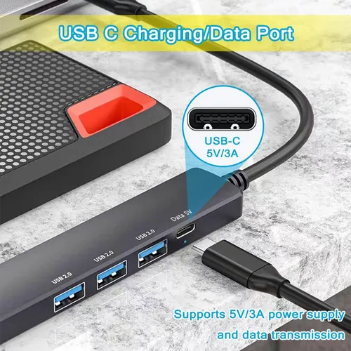 Hub Usb 3.0 Con Alimentación De 5 Puertos, Extensor Usb Divi