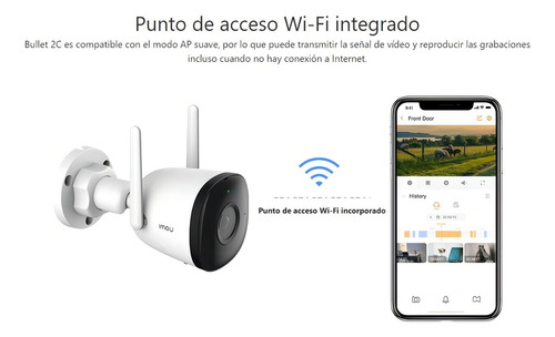 Cámara Ip Dahua Imou Ipc-f22n-0280b Bullet 2c 2mp 2.8mm Ir30