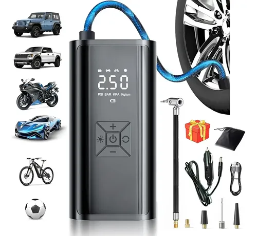 Mini Compressor Ar Calibrador Encher Pneu 150 Psi 34 L/min Led E ...