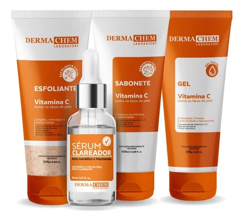 Kit Limpeza De Pele Anti Idade Clareador Melasma Dermachem