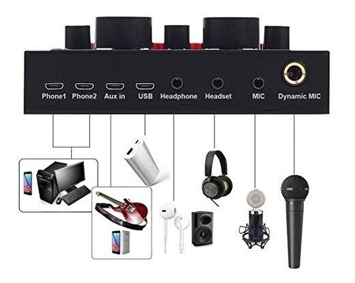 Tarjeta Mesa De Sonido Live V8 Streaming Transmicion En Vivo