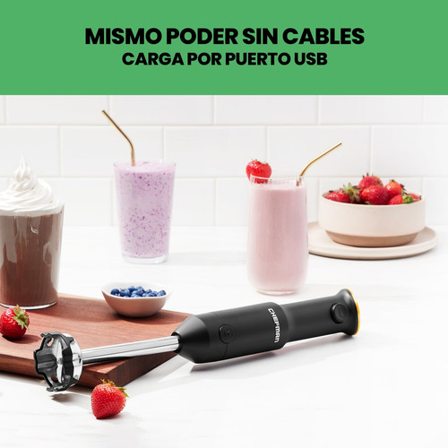 Batidora De Inmersión Inalambrica De Mano Chefman Negro