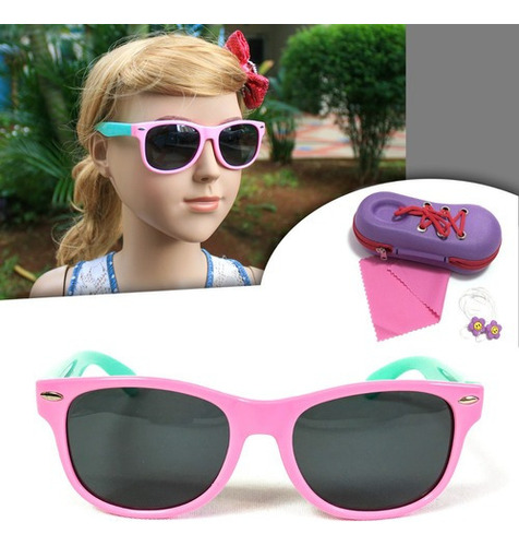 Gafas de sol polarizadas Generic Solar para niños, color rosa/verde
