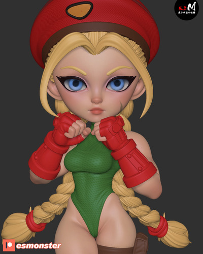 Cammy Street Fighter Em Resina Pintada No Aerógrafo