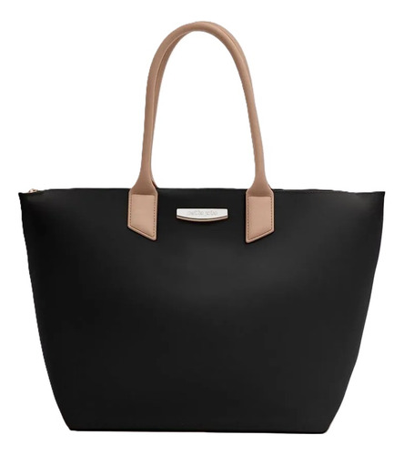 Bolsa Petite Jolie Big Shopping Preto/avela Pj11275 Cor Preto Desenho Do Tecido Lisa