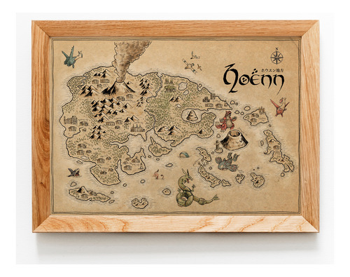 Cuadro Mapa Hoenn Pokemon - Madrid Deco