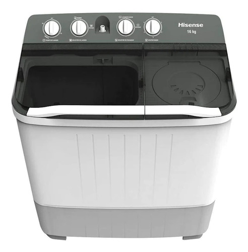 Lavadora Semiautomática Doble Tina 16kg Wsa1603p Hisense