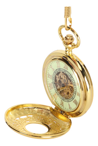 Reloj De Bolsillo Esqueleto Caja Dorada Reloj De Bolsillo