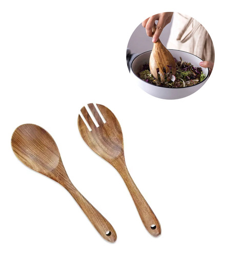 Juego De Cucharas Para Servir, Horquillas De Madera