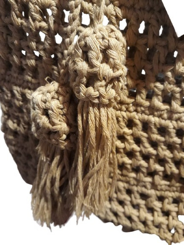 Bolsa De Red Hilo Crochet Ocre / Artesanal Tlc54b