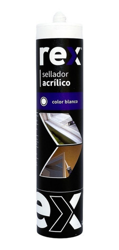 Sellador Acrilico Blanco Pintable Con Fungicida Rex 300 Ml