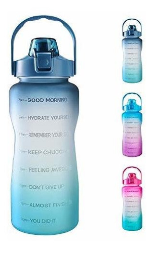 64oz Leakproof Free Drinking Water Bottle With Motivational 