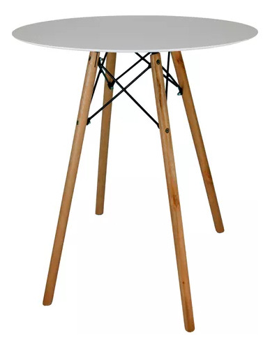 Mesa Bistro 60cm Redonda Branco Eiffel Charles Eames 100cm Com Quatro Pés Jt Home