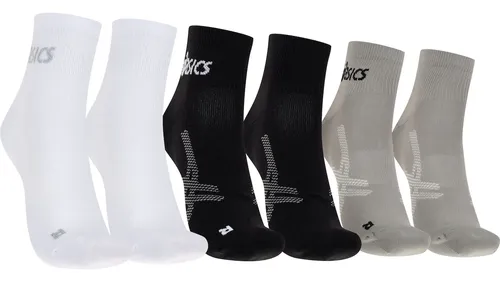 Kit 3 Pares De Meias Para Corrida Cano Médio Quarter Tamanh Preto/branco Único