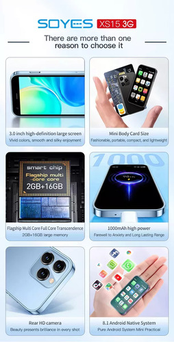 Smartphone Roiesvry Xs16 Mini Lte De 3 Pulgadas Con Android