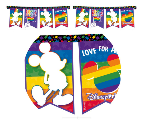 Banderín/guirnalda Otero Disney Pride Color Disney Pride Con Diseño Disney Pride