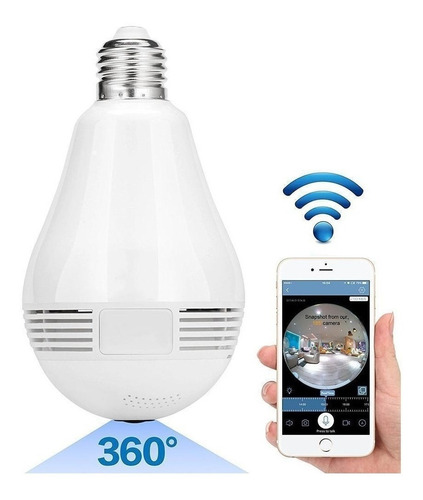 Imagen 1 de 6 de Cámara Lampara 360 Hd Luz Audio|graba-matko Seguridad