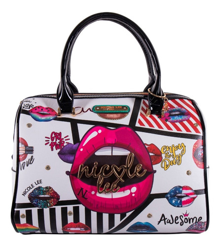 Bolsa Boston Nicole Lee Sugar Lips Estampada Ss21