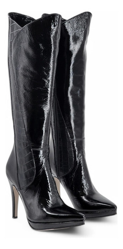 Botas Altas Saverio Di Ricci 25ib7806 Cuero Negro